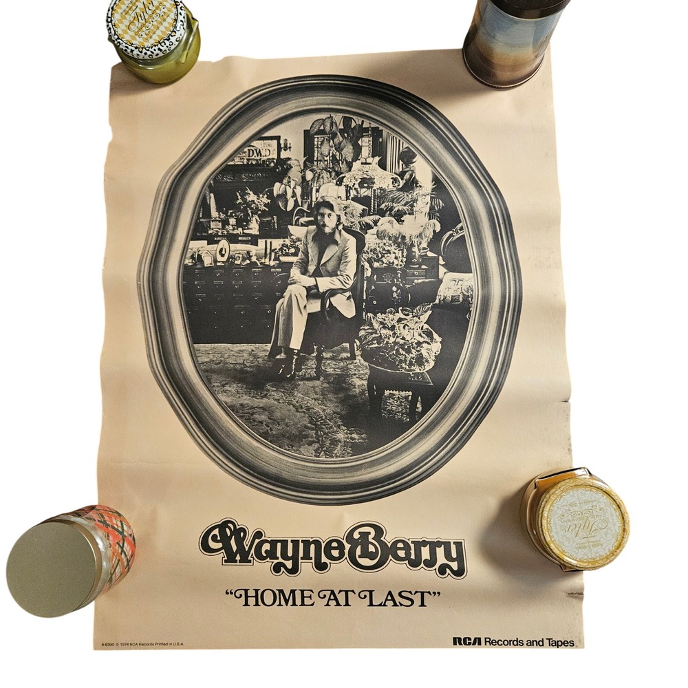 Wayne Berry Home At Last Vintage Original 1974 Promo Poster‎ 22x28 RCA Records